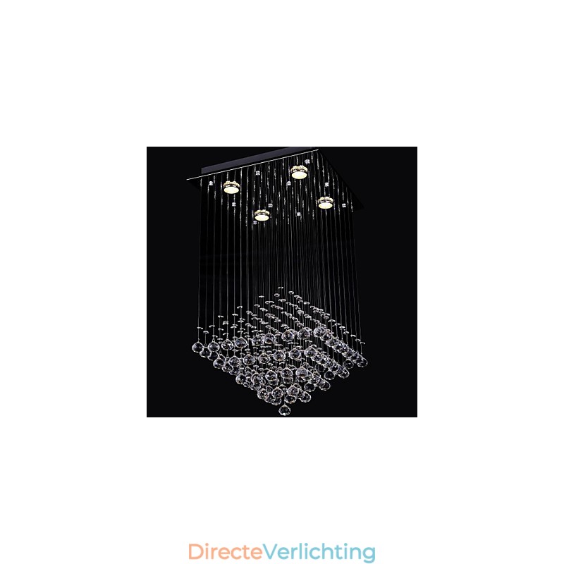 Helder kristal 4 lampen inbouw in eenvoudig ontwerp