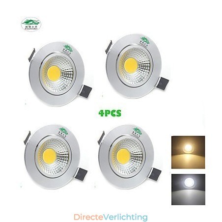 4PCS Zweihnder 3W 300Lm COB Plafondlamp Downlight Warm Wit Licht 4PCS Zweihnder 3W 300Lm COB Plafondlamp Downlight Warm Wit Licht