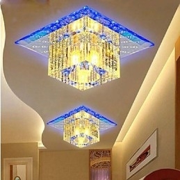 Mini Kristallen Plafondlamp Spotlight SMD 3W Creatieve Lamp Buislamp Kleurrijke Kleur Vierkante Koepellamp