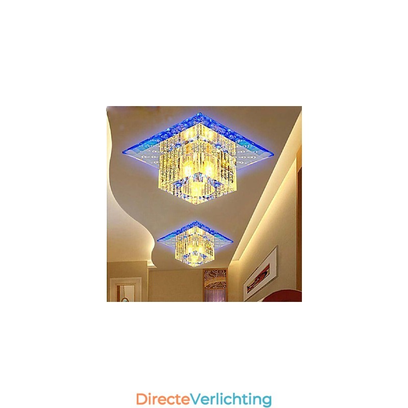 Mini Kristallen Plafondlamp Spotlight SMD 3W Creatieve Lamp Buislamp Kleurrijke Kleur Vierkante Koepellamp