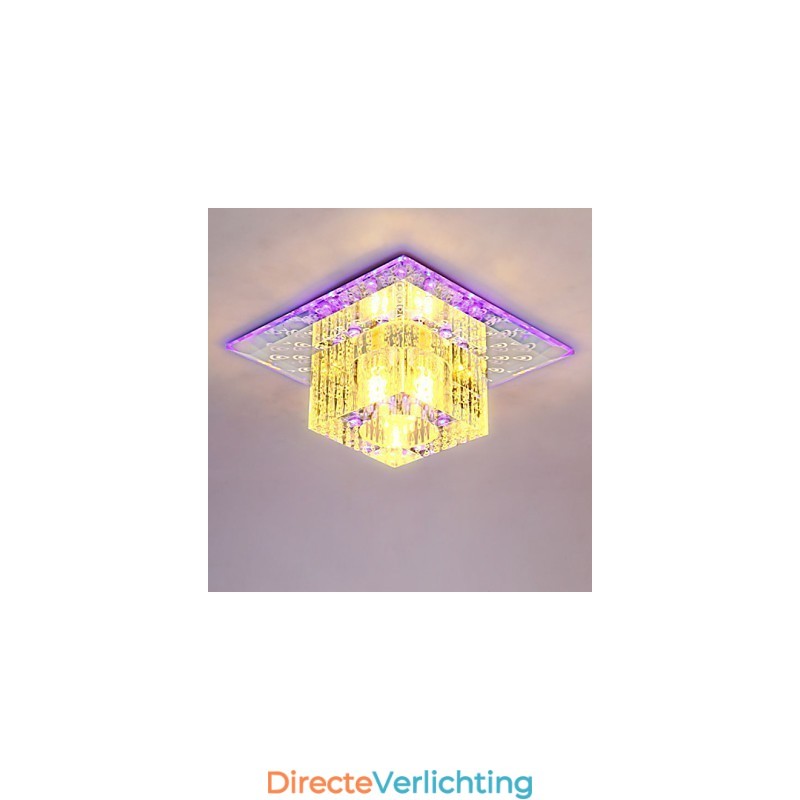 Mini Kristallen Plafondlamp Spotlight SMD 3W Creatieve Lamp Buislamp Kleurrijke Kleur Vierkante Koepellamp