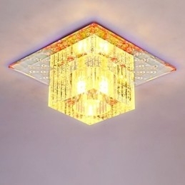 Mini Kristallen Plafondlamp Spotlight SMD 3W Creatieve Lamp Buislamp Kleurrijke Kleur Vierkante Koepellamp