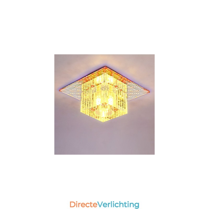 Mini Kristallen Plafondlamp Spotlight SMD 3W Creatieve Lamp Buislamp Kleurrijke Kleur Vierkante Koepellamp