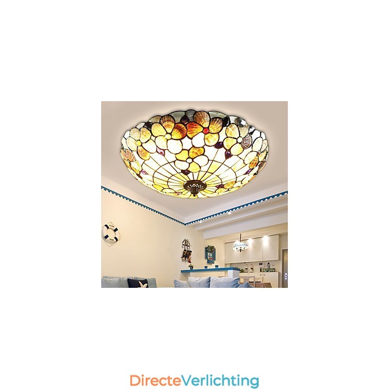 De schelpen van de Middellandse Zee absorberen het licht van de koepel.