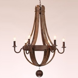 Kroonluchter 6 lampen Vintage Retro Landelijk Wonen Eetkamer Garage Metaal