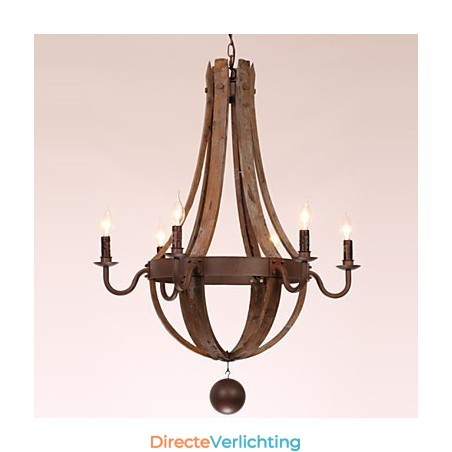 Kroonluchter 6 lampen Vintage Retro Landelijk Wonen Eetkamer Garage Metaal Kroonluchter 6 lampen Vintage Retro Landelijk Wonen Eetkamer Garage Metaal