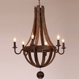 Kroonluchter 6 lampen Vintage Retro Landelijk Wonen Eetkamer Garage Metaal