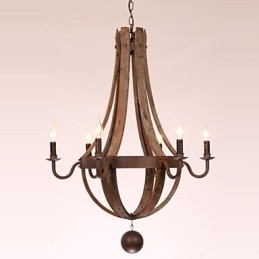 Kroonluchter 6 lampen Vintage Retro Landelijk Wonen Eetkamer Garage Metaal