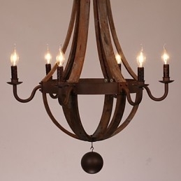 Kroonluchter 6 lampen Vintage Retro Landelijk Wonen Eetkamer Garage Metaal