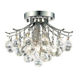 Moderne 3-lichts plafondlamp met kristallen kralen