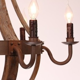 Kroonluchter 6 lampen Vintage Retro Landelijk Wonen Eetkamer Garage Metaal