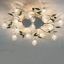 Groene Kristallen Plafondlamp Ronde Luchtlichten lamp lamp Ijzer