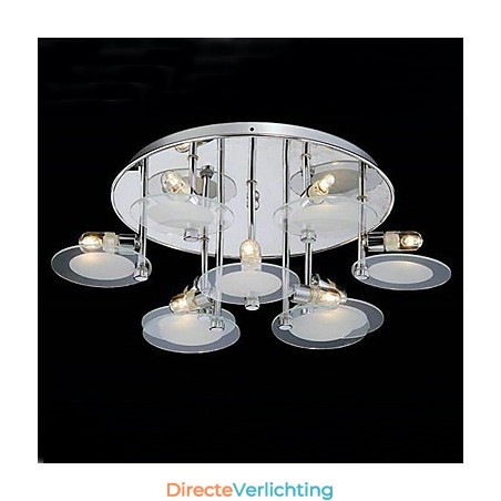 Moderne roestvrijstalen inbouwspot met 9 lampen Moderne roestvrijstalen inbouwspot met 9 lampen
