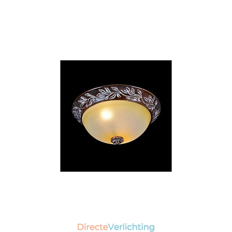 Inbouwlamp Wit Geel Glas Hars Zilver Snijwerk Europees Klassiek