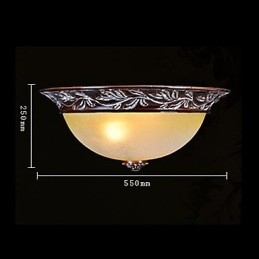 Inbouwlamp Wit Geel Glas Hars Zilver Snijwerk Europees Klassiek
