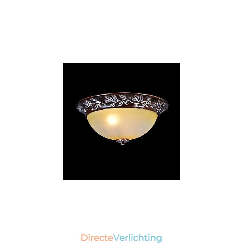 Inbouwlamp Wit Geel Glas Hars Zilver Snijwerk Europees Klassiek