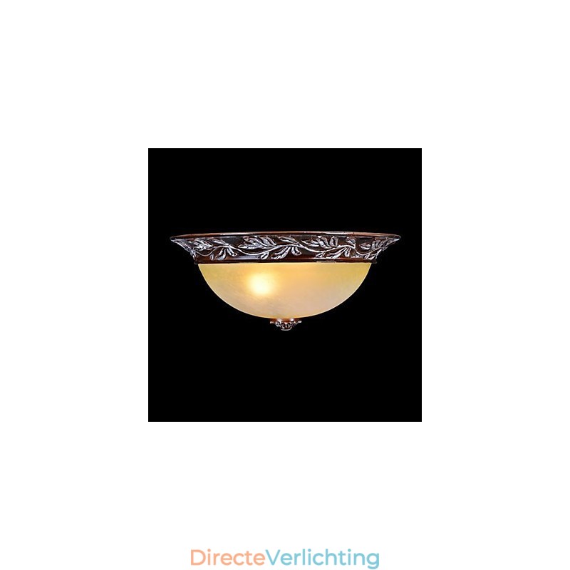 Inbouwlamp Wit Geel Glas Hars Zilver Snijwerk Europees Klassiek