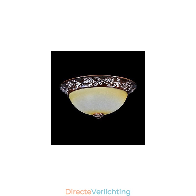 Inbouwlamp Wit Geel Glas Hars Zilver Snijwerk Europees Klassiek