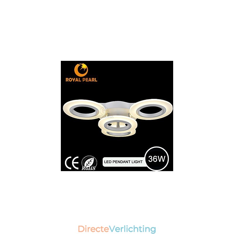 Moderne hanglamp met vier koppen, cirkelvormig acryllicht
