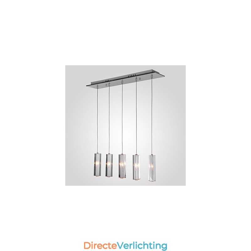 Moderne eigentijdse eiland kristal chroom metalen hanglamp