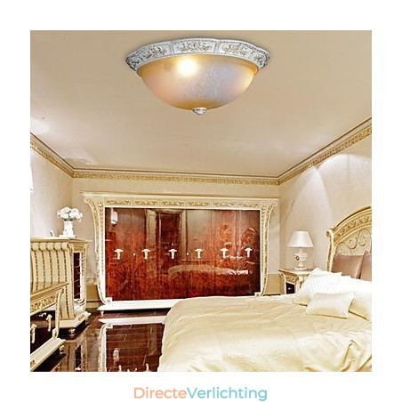 Witte inbouwlamp met lichtgeel wit glas, harspatroon, Europees klassiek Witte inbouwlamp met lichtgeel wit glas, harspatroon, Europees klassiek