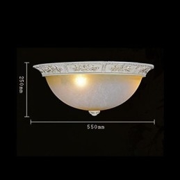 Witte inbouwlamp met lichtgeel wit glas, harspatroon, Europees klassiek
