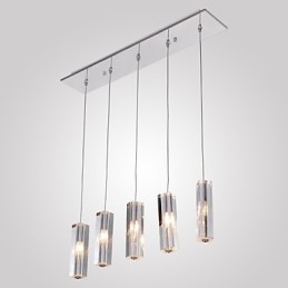 Moderne eigentijdse eiland kristal chroom metalen hanglamp