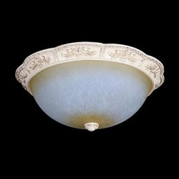 Witte inbouwlamp met lichtgeel wit glas, harspatroon, Europees klassiek