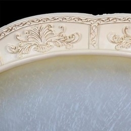 Witte inbouwlamp met lichtgeel wit glas, harspatroon, Europees klassiek