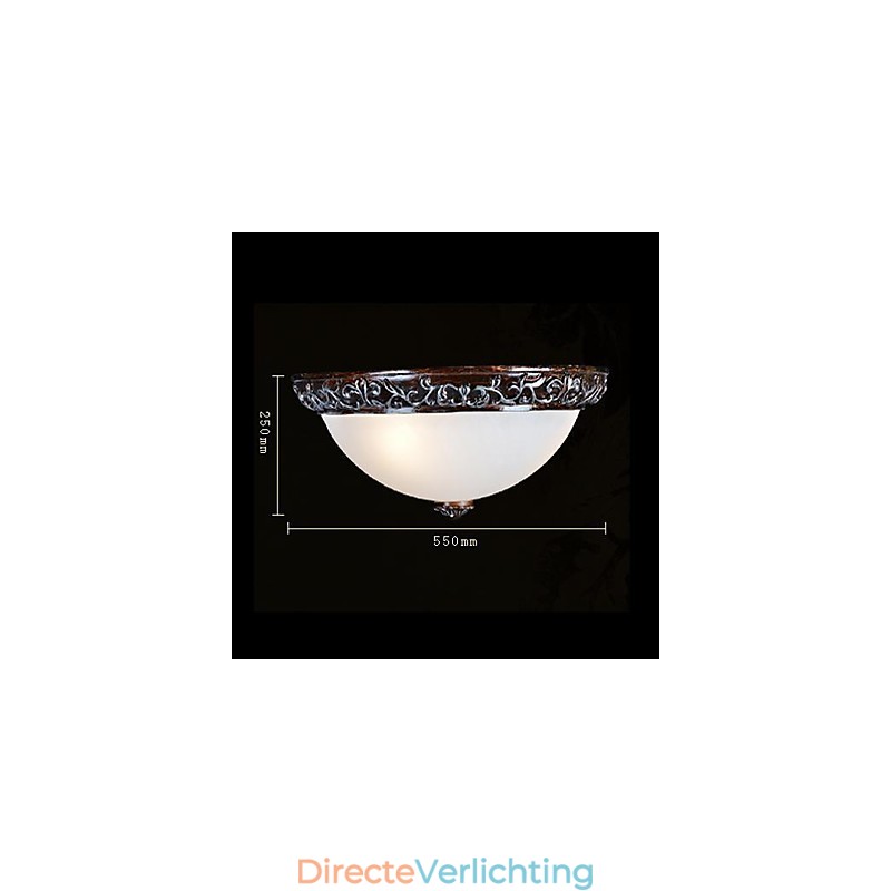 Inbouwlamp Glas Hars Zilver Snijwerk Europees Klassiek