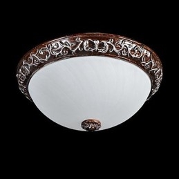 Inbouwlamp Glas Hars Zilver Snijwerk Europees Klassiek