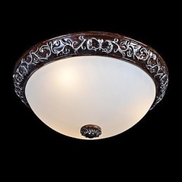 Inbouwlamp Glas Hars Zilver Snijwerk Europees Klassiek