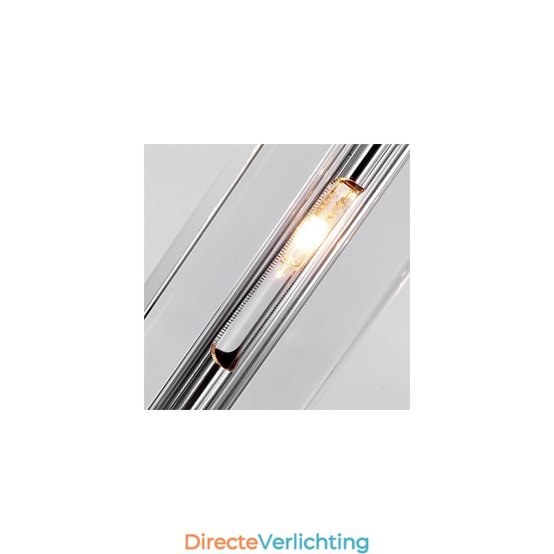 Moderne eigentijdse eiland kristal chroom metalen hanglamp