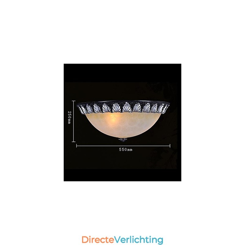 Inbouwlamp Patroon Glas Hars Zilver Snijwerk Europees Klassiek