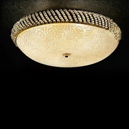 Luxe plafondlamp met 4 lampen in goud