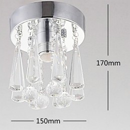 1 Lichte Semi Flush Mount in Kristal