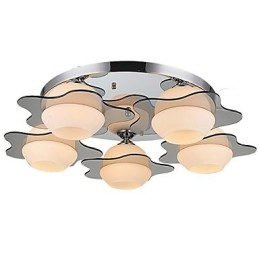 Moderne plafondlamp inbouw 5 lampen eigentijds metaal