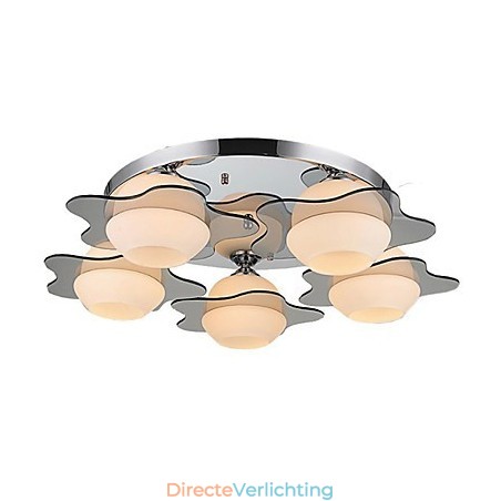 Moderne plafondlamp inbouw 5 lampen eigentijds metaal Moderne plafondlamp inbouw 5 lampen eigentijds metaal
