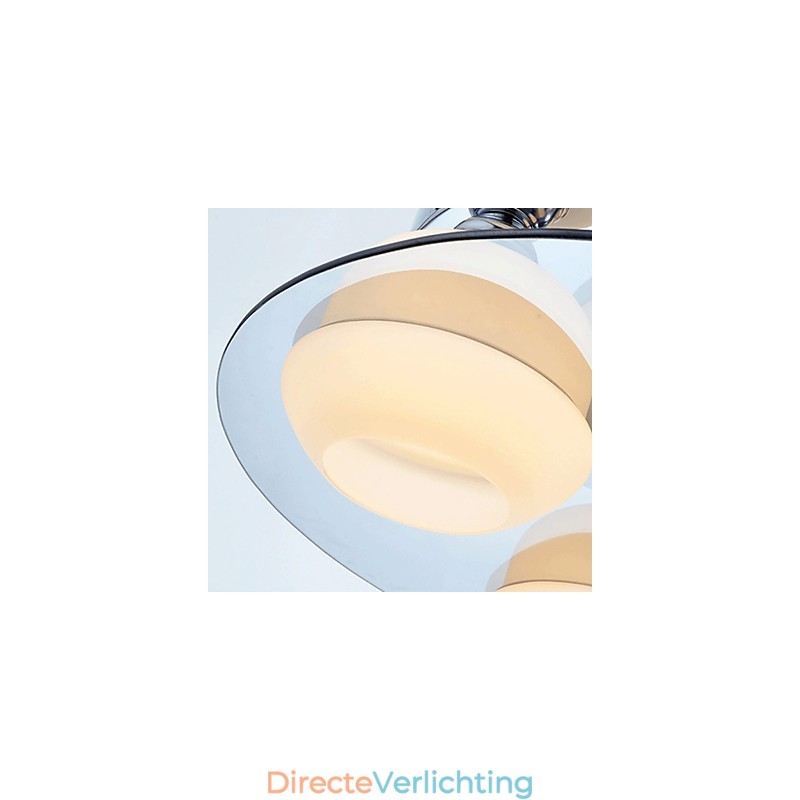 Moderne plafondlamp inbouw 5 lampen eigentijds metaal