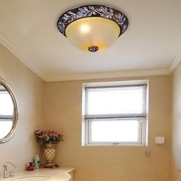 Inbouwlamp Wit Geel Glas Hars Zilver Snijwerk Europees Klassiek