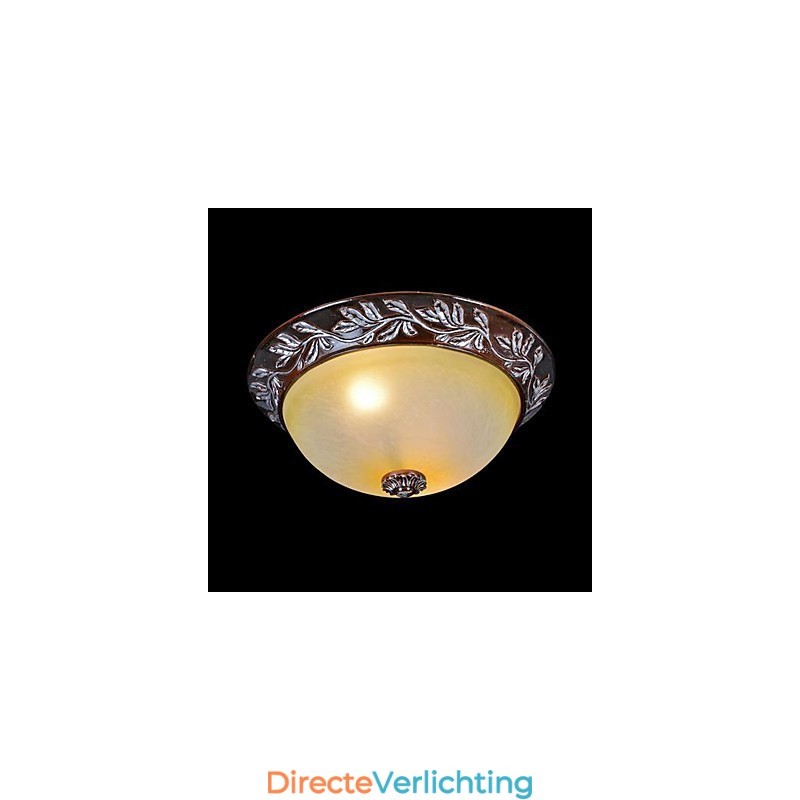 Inbouwlamp Wit Geel Glas Hars Zilver Snijwerk Europees Klassiek