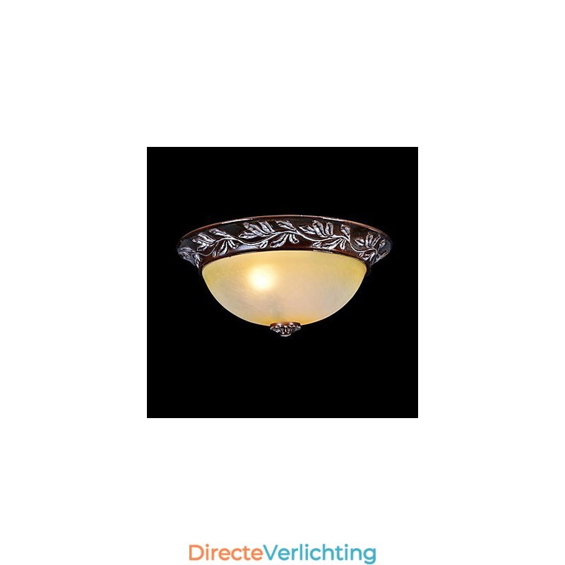 Inbouwlamp Wit Geel Glas Hars Zilver Snijwerk Europees Klassiek