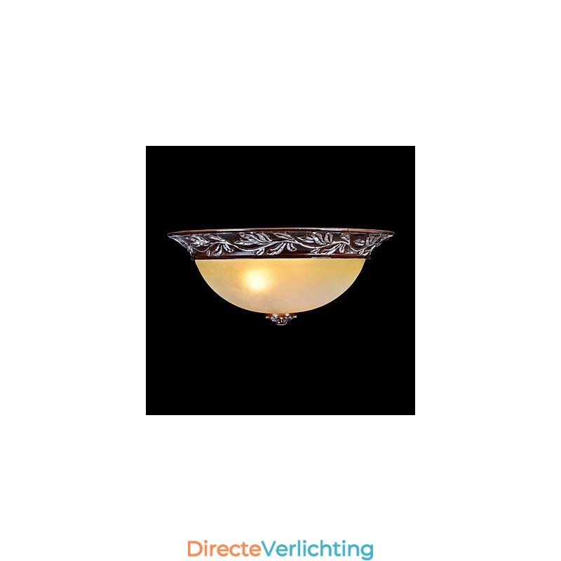 Inbouwlamp Wit Geel Glas Hars Zilver Snijwerk Europees Klassiek