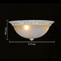 Witte inbouwlamp met lichtgeel wit glas, harspatroon, Europees klassiek