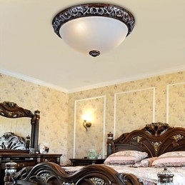 Inbouwlamp Glas Hars Zilver Snijwerk Europees Klassiek