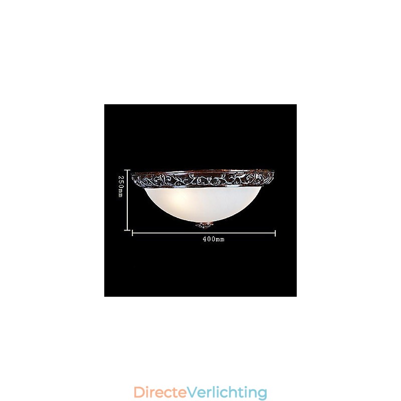 Inbouwlamp Glas Hars Zilver Snijwerk Europees Klassiek