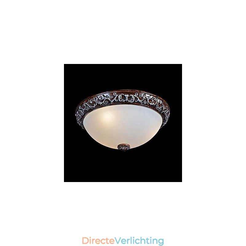 Inbouwlamp Glas Hars Zilver Snijwerk Europees Klassiek