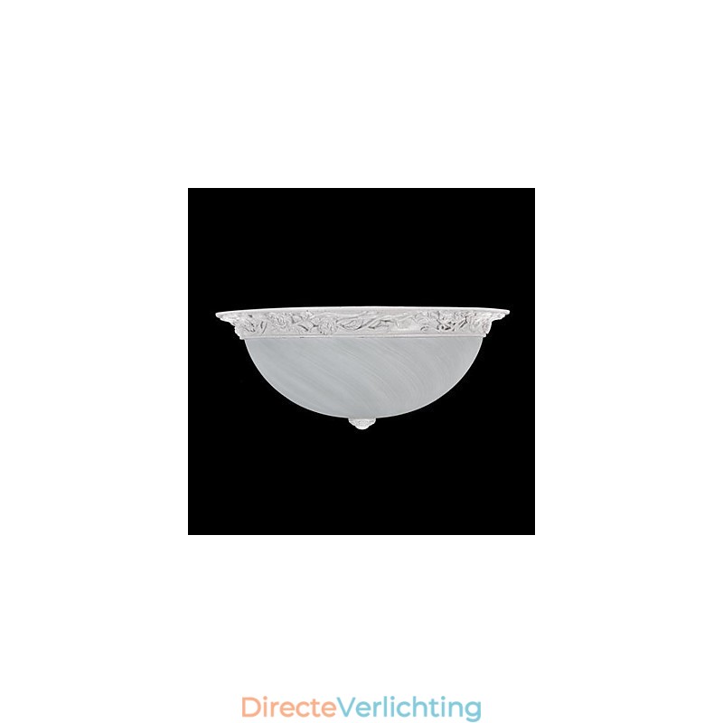 Witte plafondlamp van glas, kunsthars, Europees klassiek
