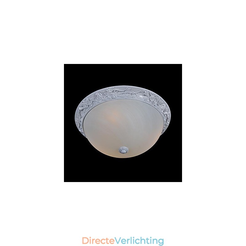 Witte plafondlamp van glas, kunsthars, Europees klassiek