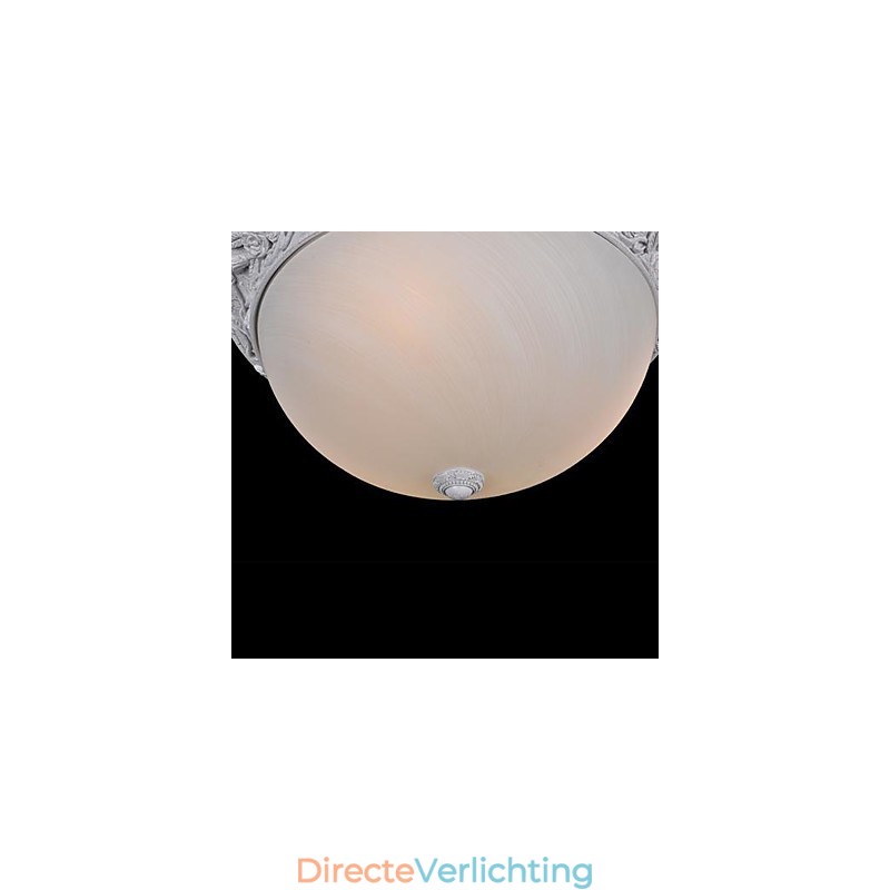 Witte plafondlamp van glas, kunsthars, Europees klassiek
